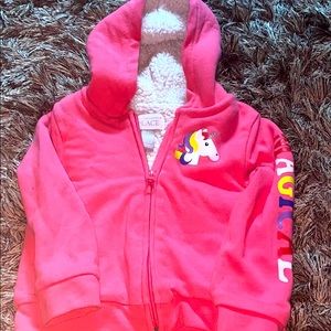 Pink liner Sherpa toddler hoodie